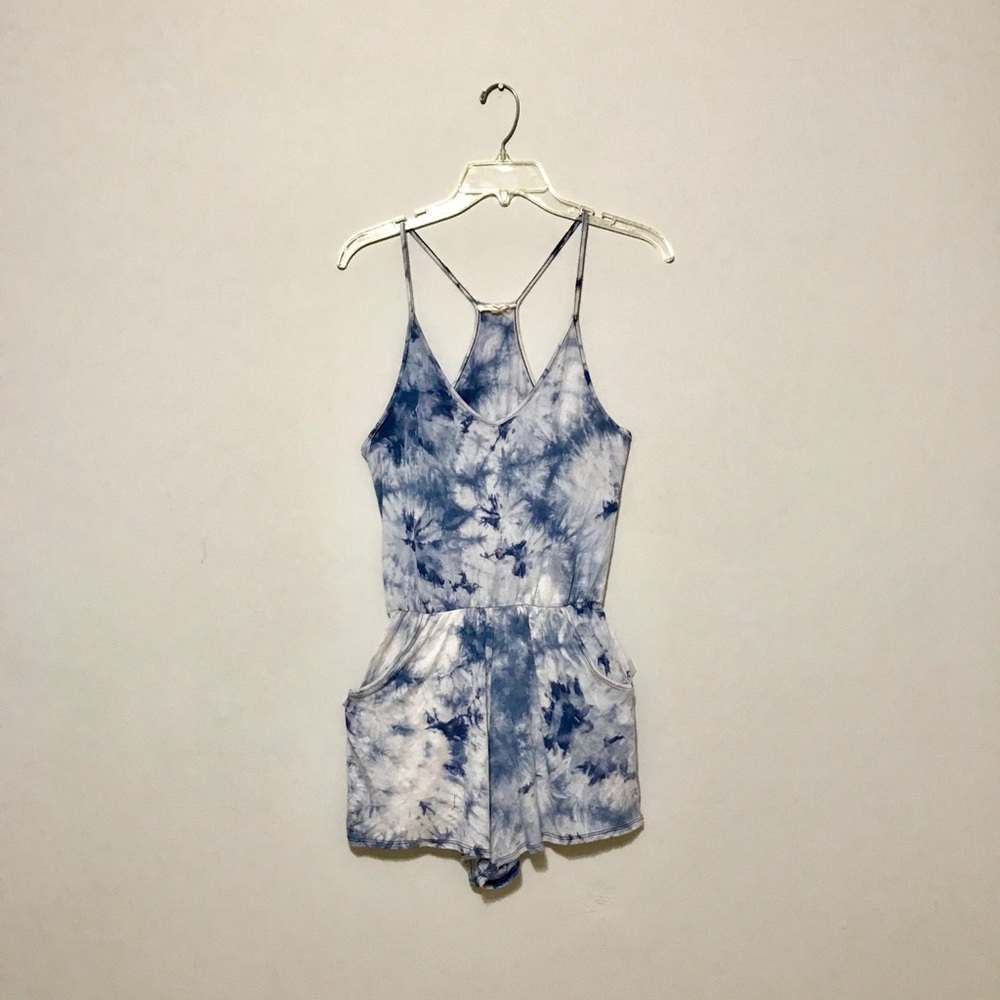 Blue Tie Dye Romper